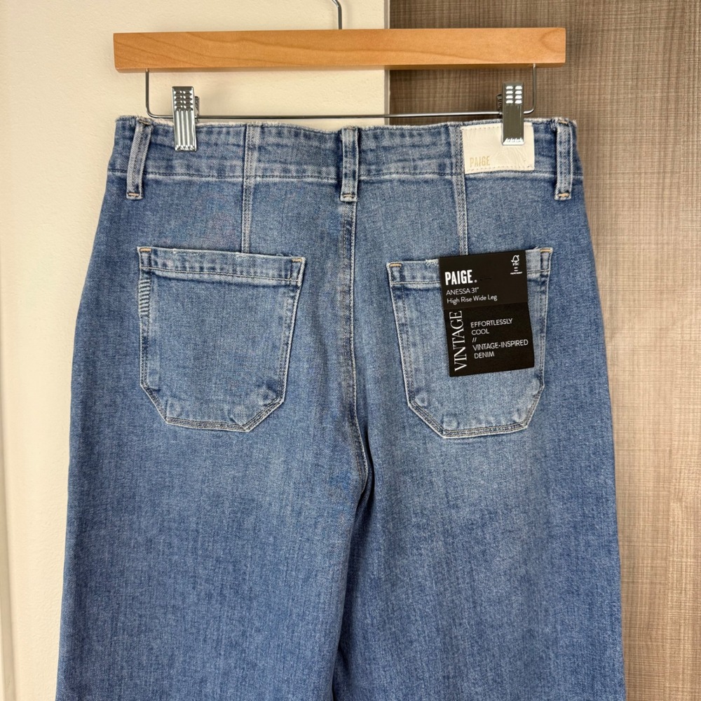 NEW Paige Anessa 31" High Rise Wide Leg Jeans in Viva Size 28 - Picture 11 of 15